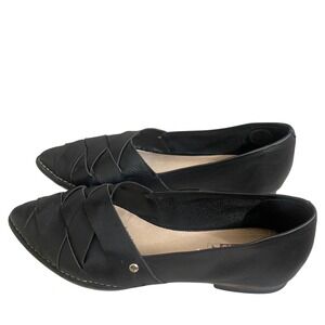 Pikolinos Black Leather Woven Crossover Pointed Toe Flats Shoes EU 39 US 8